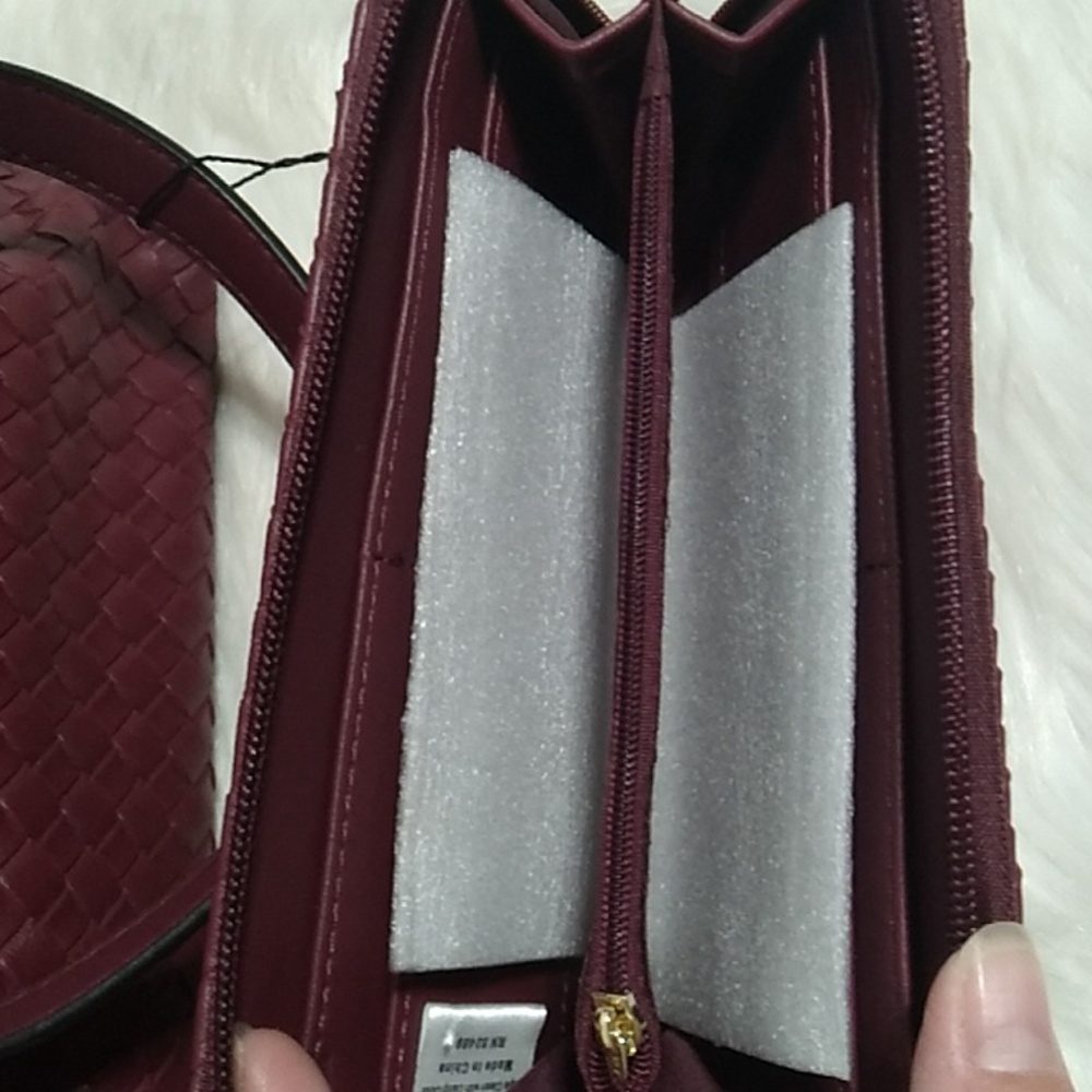 NWT Faux Woven Leather Tote Wristlet-Pouch Crossbody Zip Wal… - Picture 14 of 15